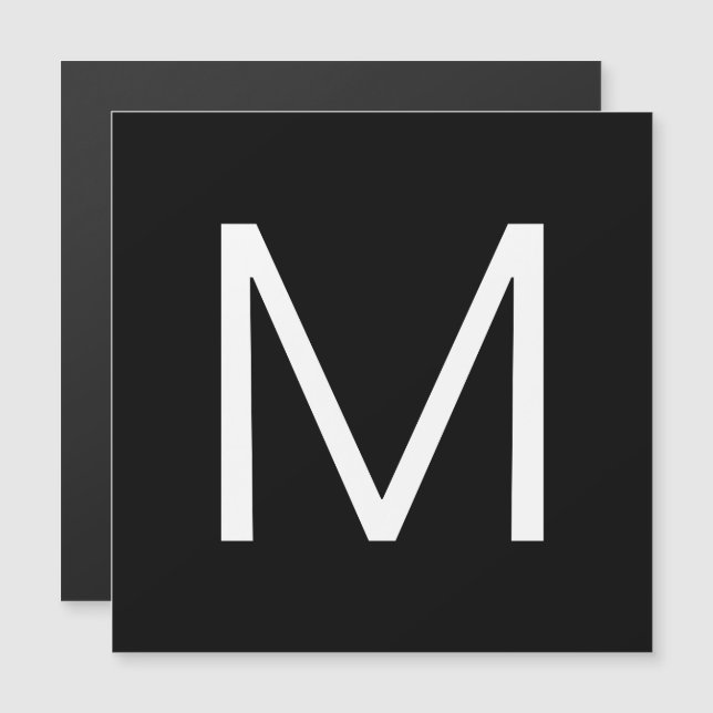 黒と白モダンのミニマル文字 (正面/裏面)