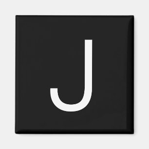黒と白モダンのミニマル文字 マグネット