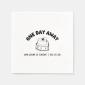 黒と白モダンのレトロケーキリハーサルディナー スタンダードカクテルナプキン (正面)