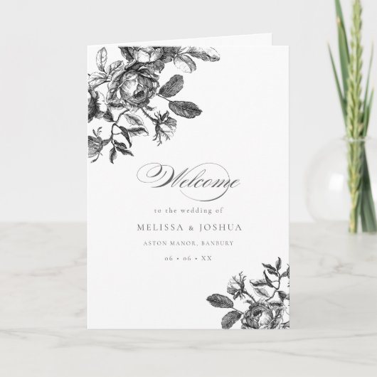 黒と白ロマンチックなトイル折り結婚畳み プログラム (正面)