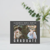 黒と白数々ののモダン卒業写真を入力 ポストカード (スタンド正面)