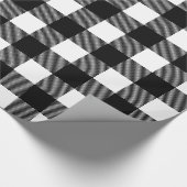 黒と白素朴のバッファロープレイドクリスマス ラッピングペーパー (角)