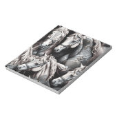 黒と白絵画の芸術で詳述された馬 ノートパッド (回転)