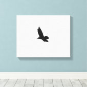 黒と白飛んでいる黒Raven 11x14 キャンバスプリント (インサイチュ (ウッドフロア))