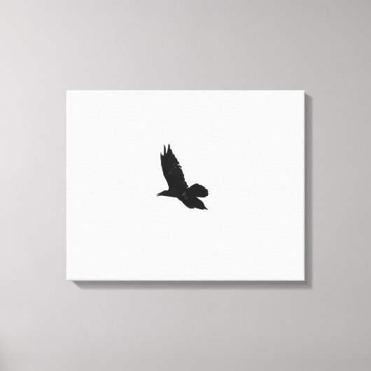 黒と白飛んでいる黒Raven 16x20 キャンバスプリント (正面)