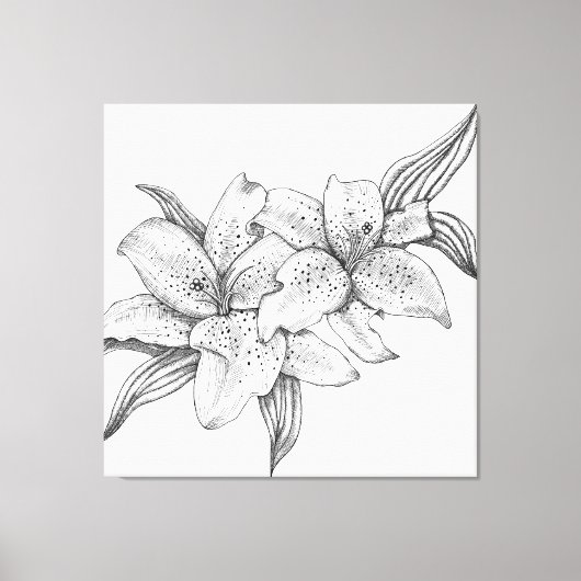 黒と白 キャンバスプリント (正面)