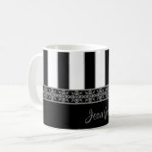 黒と白 コーヒーマグカップ (正面左)