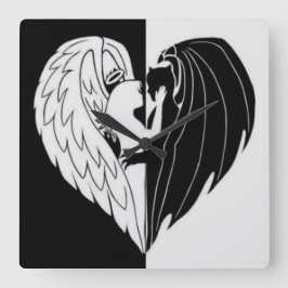 黒と白 スクエア壁時計