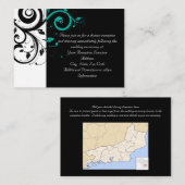 黒と白、ティール（緑がかった色）逆旋回 エンクロージャーカード (正面/裏面)