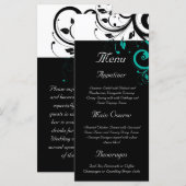 黒と白、ティール（緑がかった色）逆旋回 メニュー (正面/裏面)