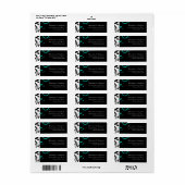 黒と白、ティール（緑がかった色）逆旋回 ラベル (フルシート)