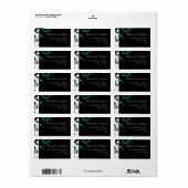 黒と白、ティール（緑がかった色）逆旋回 ラベル (フルシート)