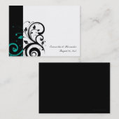 黒と白、ティール(緑がかった色)逆旋回 名刺 (正面/裏面)