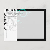 黒と白、ティール（緑がかった色）逆旋回 案内ポストカード (裏面)