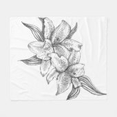 黒と白 フリースブランケット (正面(横))