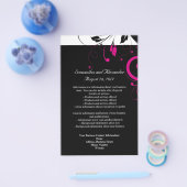 黒と白、マゼンタのスワール付き チラシ (シングル)