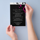 黒と白、マゼンタのスワール付き チラシ (ハンドル)