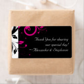 黒と白、マゼンタのスワール付き ラベル (インサイチュ)