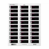 黒と白、マゼンタのスワール付き ラベル (フルシート)