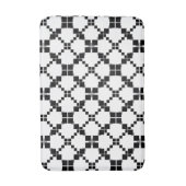 黒と白、幾何学的、シンプル、流行 バスマット (正面縦)