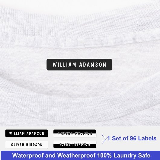 黒と白（長）姓 | 防水の衣類 ラベル