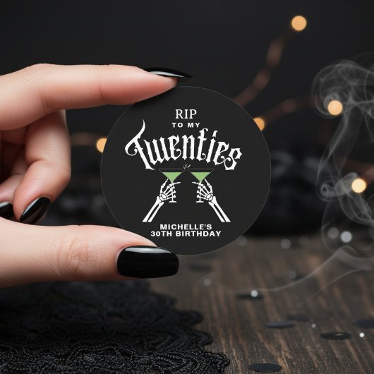 黒と白 RIP 私の20代 30歳の誕生日 ラウンドシール