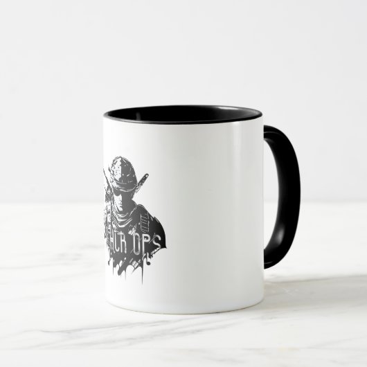 黒と白The Black Ops Mug マグカップ (正面右)