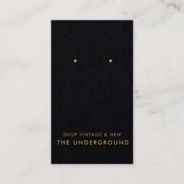 黒と真鍮のイヤリングディスプレイカード 名刺