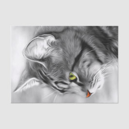 黒と素晴らし白の猫のデコップティッシュ 薄葉紙