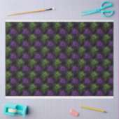 黒と紫と緑のマルディグラの羽 薄葉紙 (クラフト)