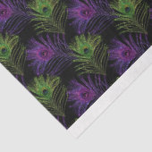 黒と紫と緑のマルディグラの羽 薄葉紙 (詳細)