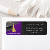 黒と紫のお祝い ラベル (インサイチュ)