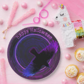 黒と紫のカラス ペーパープレート (パーティー)