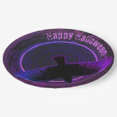 黒と紫のカラス ペーパープレート (アングル)