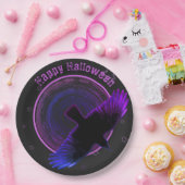 黒と紫のカラス ペーパープレート (パーティー)