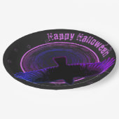 黒と紫のカラス ペーパープレート (アングル)