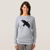 黒と紫のカラス Tシャツ (正面フル)