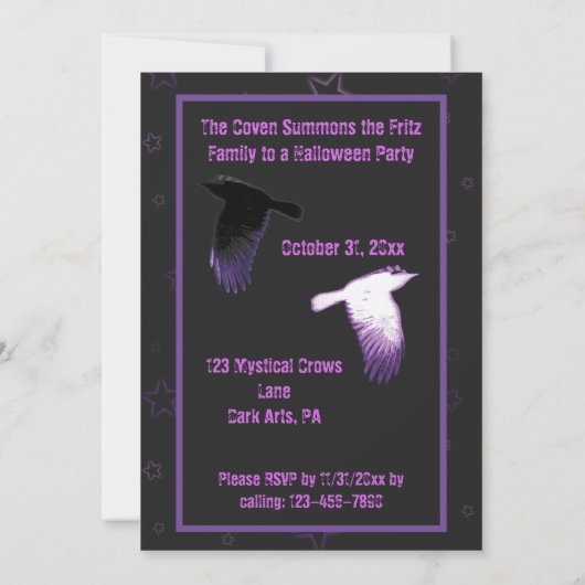 黒と紫のクロウハロウィン (裏面)