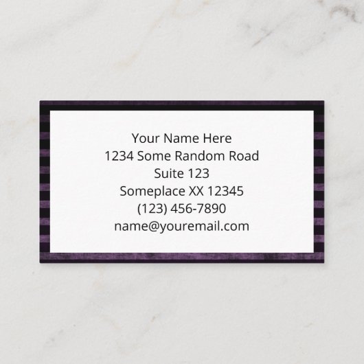 黒と紫のグランジグラデーションストライプ 名刺 (裏面)