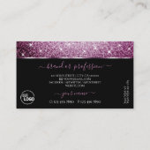 黒と紫のグリッターの発光スターにロゴを追加 名刺 (裏面)