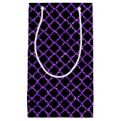 黒と紫のグリッタールックハロウィーン スモールペーパーバッグ (正面)