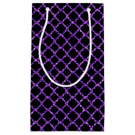 黒と紫のグリッタールックハロウィーン スモールペーパーバッグ