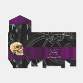 黒と紫のゴシック様式のダマスクとスカル結婚ズ フェイバーボックス (折り畳みなし)