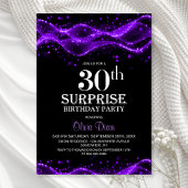 黒と紫のサプライズ30th誕生日パーティー 招待状