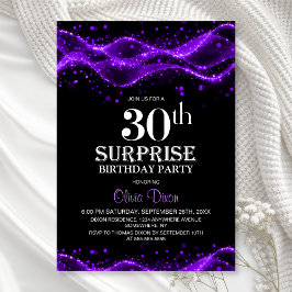 黒と紫のサプライズ30th誕生日パーティー 招待状