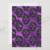 黒と紫のスカルとクモの巣21歳の誕生日 招待状 (裏面)
