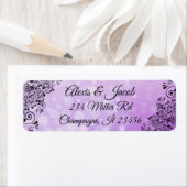 黒と紫のスクリプエレガントト戻りラベル ラベル (インサイチュ)