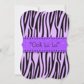 黒と紫のゼブラプリントブラケットランジェリーシャワー 招待状 (裏面)
