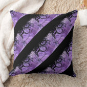 黒と紫のタイル模様の枕 クッション (ブランケット)