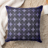 黒と紫のダイヤモンドチェーンパターン クッション (ブランケット)
